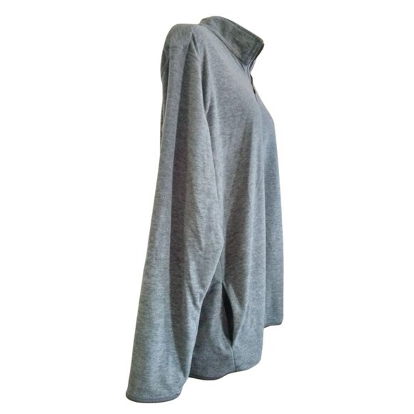 BCG Size 3XL Top 1/4 Zip Up Pullover Womens Long Sleeve Gray Relaxed Fit Cozy - Picture 3 of 8